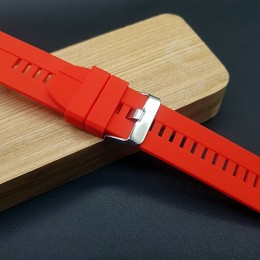 Ремешок каучуковый красного цвета для часов 22 мм CRW428-22