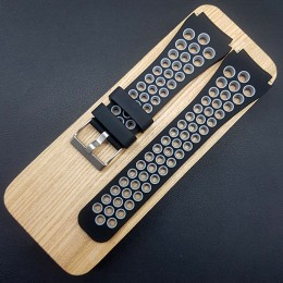 Ремешок каучуковый чёрного цвета для часов 22 мм CRW446-22