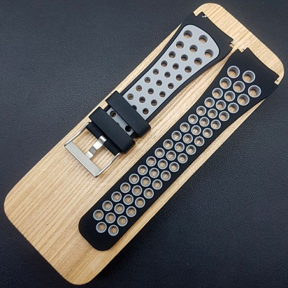 Ремешок каучуковый чёрного цвета для часов 22 мм CRW446-22