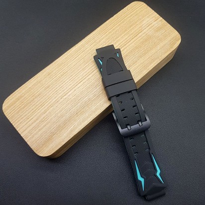 Ремешок каучуковый черного цвета для часов 15 мм CRW454-15