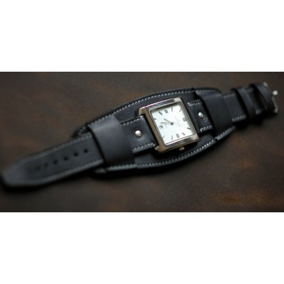 Кожаный ремешок ручной работы с напульсником для часов 20 мм M003-20