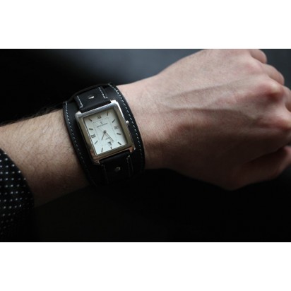 Кожаный ремешок ручной работы с напульсником для часов 20 мм M003-20