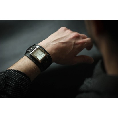 Кожаный ремешок ручной работы с напульсником для часов 20 мм M003-20