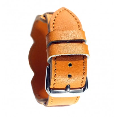 Кожаный ремешок ручной работы с напульсником для часов 18 мм M005-18