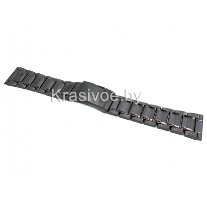 Браслет черный металлический для часов 24 мм N412-24Black
