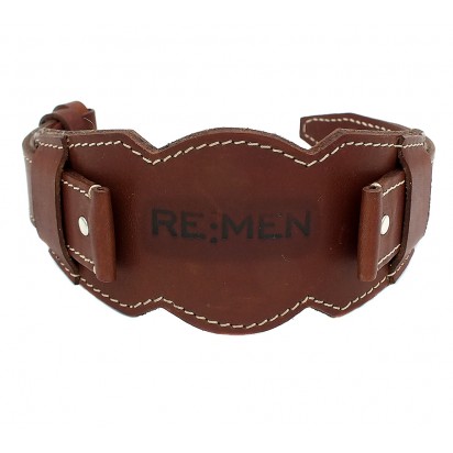 Кожаный ремешок ручной работы с напульсником для часов 24 мм M001-24