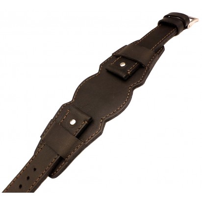 Кожаный ремешок ручной работы с напульсником для часов 24 мм M036-24