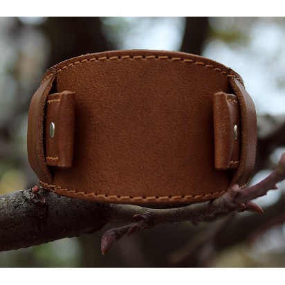 Кожаный ремешок ручной работы с напульсником для часов 22 мм M048-22