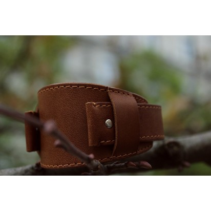 Кожаный ремешок ручной работы с напульсником для часов 22 мм M048-22