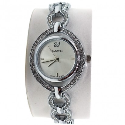 Комплект! Женские наручные часы Swarovski, браслет, подвеска, серьги CWC040