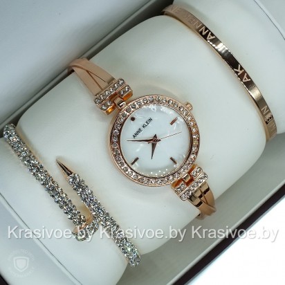 Комплект! Женские наручные часы Anne Klein + два браслета CWC690