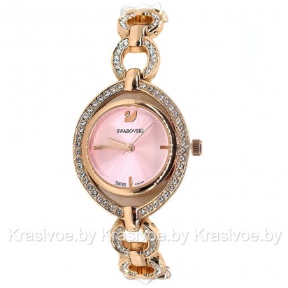 Комплект! Женские наручные часы Swarovski, браслет, подвеска, серьги CWC767