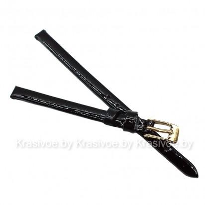 Ремешок лакированный кожаный для часов 6 мм 125B-0602