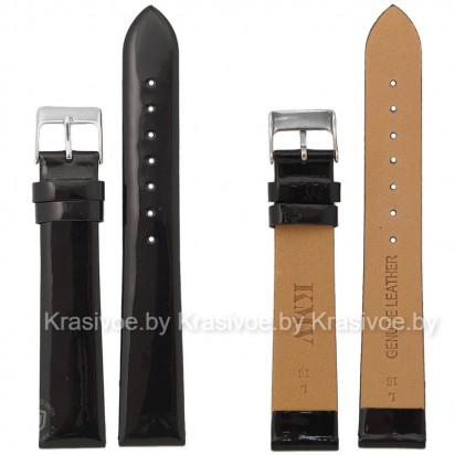 Ремешок кожаный глянцевый для часов 8 мм S13-8-BL