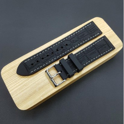 Ремешок каучуковый черного цвета для часов 22 мм BC117-22W