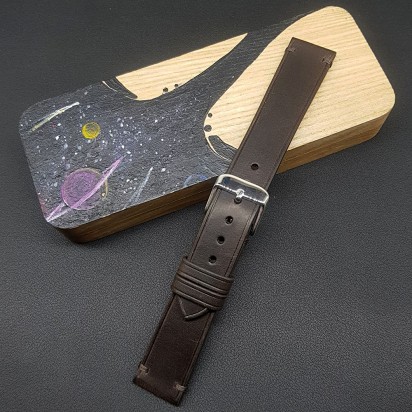 Кожаный ремешок RemenMaster темно-шоколадного цвета для часов 20 мм M235-20