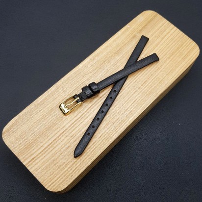 Ремешок кожаный черный для часов 6 мм 1071-0602