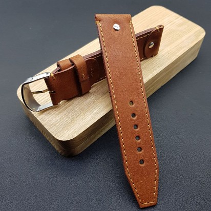 Кожаный ремешок ручной работы для часов 22 мм M017-22