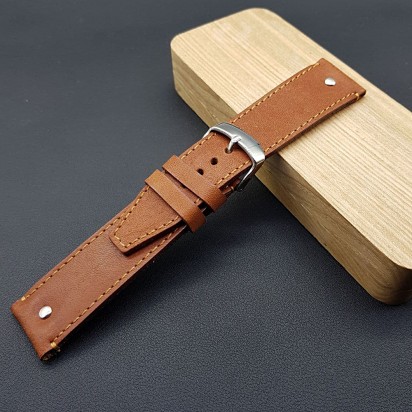 Кожаный ремешок ручной работы для часов 22 мм M017-22
