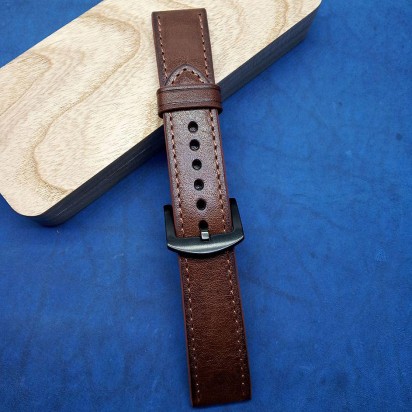 Авторский кожаный ремешок ручной работы для часов 22 мм M119-22
