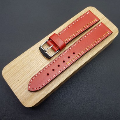 Кожаный ремешок Remenmaster красного цвета для часов 20 мм M177-20-18