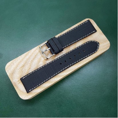 Кожаный ремешок RemenMaster черного цвета для часов 20 мм M162-20-18