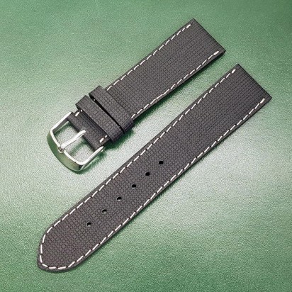 Кожаный ремешок RemenMaster черного цвета для часов 20 мм M162-20-18