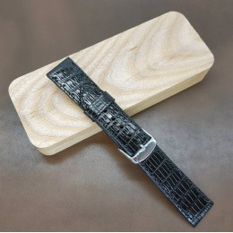 Кожаный ремешок RemenMaster черного цвета для часов 22 мм M165-22-20