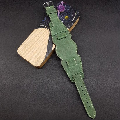 Ремешок с базой для наручных часов. Натуральная кожа. Производитель Remenmaster 18 мм M204-18