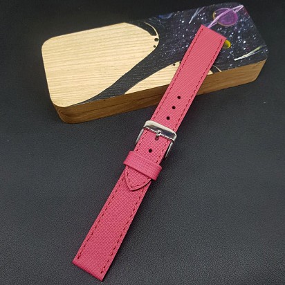 Кожаный розового цвета ремешок ручной работы для часов 20 мм M195-20-18