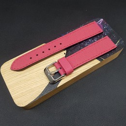 Кожаный розового цвета ремешок ручной работы для часов 22 мм M195-22-20