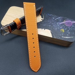 Кожаный оранжевого цвета ремешок ручной работы для часов 20 мм M224-20-18
