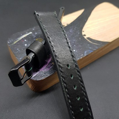 Кожаный ремешок RemenMaster черного цвета для часов 20 мм M231-20