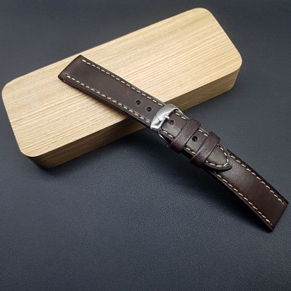 Кожаный ремешок RemenMaster темно-шоколадного цвета для часов 21 мм M236-21-18