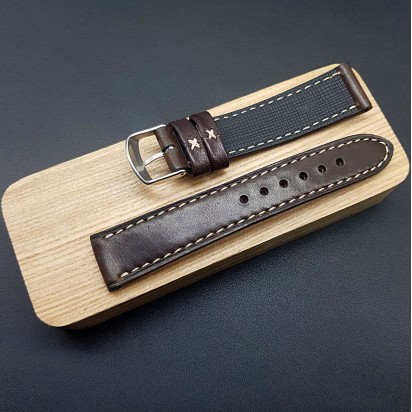 Кожаный ремешок RemenMaster темно-шоколадного цвета для часов 21 мм M236-21-18