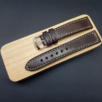 Кожаный ремешок RemenMaster темно-шоколадного цвета для часов 21 мм M236-21-18