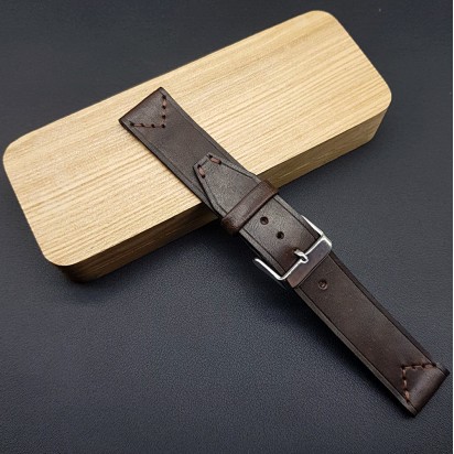 Кожаный ремешок RemenMaster коричневого цвета для часов 22 мм RB004-22-22