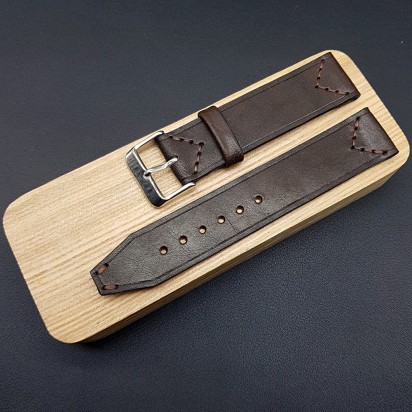 Кожаный ремешок RemenMaster коричневого цвета для часов 22 мм RB004-22-22