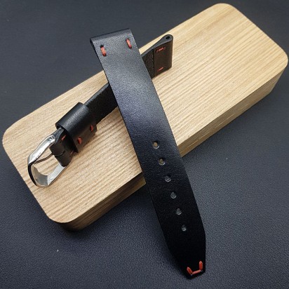 Ремешок RemenMaster черного цвета для часов 20 мм RB006-20-20