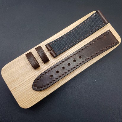 Кожаный ремешок RemenMaster темно-шоколадного цвета для часов 22 мм RB007-22-20