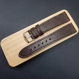 Кожаный ремешок RemenMaster темно-шоколадного цвета для часов 22 мм RB007-22-20