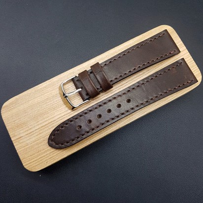 Кожаный ремешок RemenMaster темно-шоколадного цвета для часов 22 мм RB007-22-20