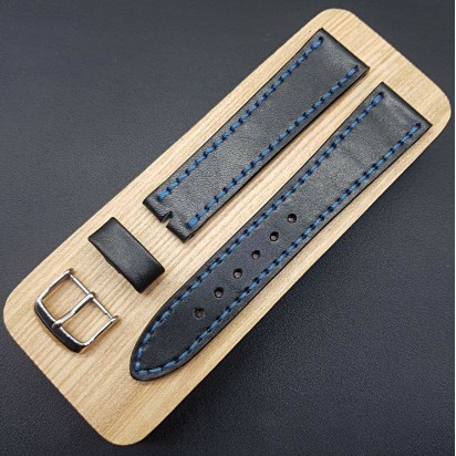 Черный ремешок ручной работы для часов с креплением 20 мм RB020-20-18