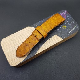 Кожаный оранжевый ремешок ручной работы для часов 22 мм M250-22-20