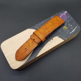 Кожаный оранжевый ремешок ручной работы для часов 22 мм M251-22-20