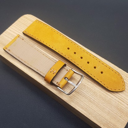 Кожаный оранжевый ремешок ручной работы для часов 22 мм M254-22-20