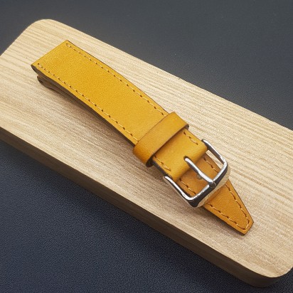 Кожаный оранжевый ремешок ручной работы для часов 22 мм M255-22-20