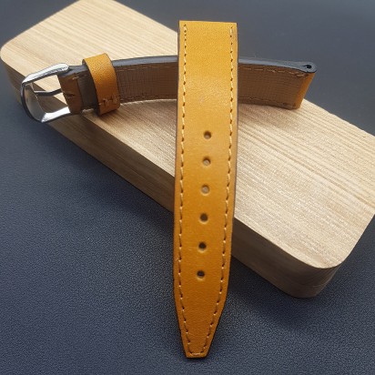 Кожаный оранжевый ремешок ручной работы для часов 22 мм M255-22-20