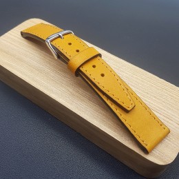 Кожаный оранжевый ремешок ручной работы для часов 18 мм M255-18-16