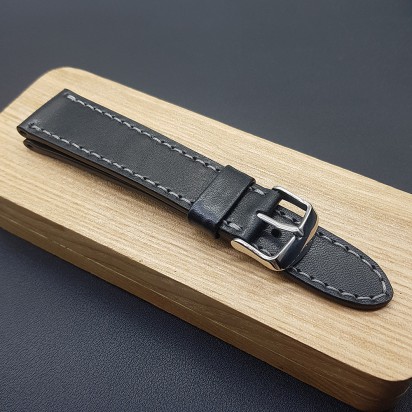 Кожаный ремешок RemenMaster черного цвета для часов 22 мм RB032-22-20